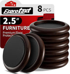 Ezprotekt 2.5 inch Non Slip Round Wood Furniture Pads for Hardwood Floors, 8 Pcs Anti Slip Furniture Coaster for Chair Sofa Bed Couch, Furniture Cups with Anti-Slide EVA Anti-Scratch (Dark Brown)