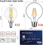 Arberlic G16.5 Light Bulb,4W E12 LED Bulb dimmable Equivalent E12 Candelabra Bulb 40 Watt,Warm White 2700K,400lm,CRI85+,AC120V,Edison Style,Clear Glass,ETL Listed,Pack of 6