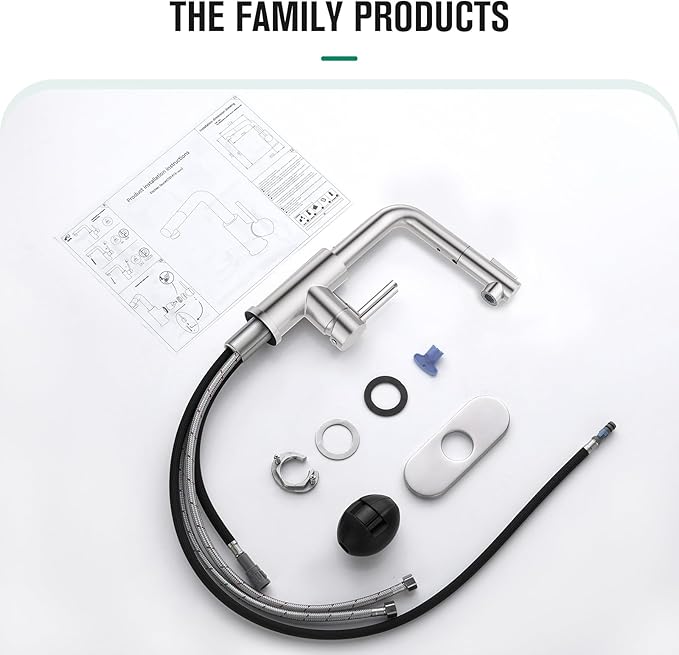 CREA Kitchen Faucet with Pull Down Sprayer - Pre Wet Bar Sink Faucets Single Hole/Handle - Brushed Nichel Stainless Steel Small Faucet for Mini Sink RV Outdoor Utility Laundry Room Faucet