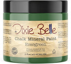 Dixie Belle Paint Company Chalk Finish Furniture Paint - Evergreen (16oz) - Matte Bold Green Chic Chalk Mineral DIY Furniture Paint