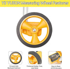 Rolling Measuring Wheel in Feet, Digital Measuring Wheel for Construction, Walking Measuring Wheel, Measure Wheel with Tape Measure and Level Ruler, One Key to Reset, 4 Inch, Up to 9999Ft