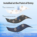 iSpring WGB32B-PB 3-Stage Whole House Water Filtration System (w/ 20” x 4.5” Fine Sediment, Carbon Block, and Lead Reducing Filters) w/ 3/4'' Push-Fit Stainless Steel Hose Connectors