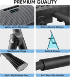 TICONN 2 Step Ladder, Heavy Duty Foldable Step Stool, Portable Steel Folding Stool for Household Garage Storage (Black)