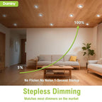 DAMINY 24 Pack 6 Inch Black LED Recessed Lighting with Junction Box,5CCT,Ultra-Thin Recessed Light,10W 1100lm, Dimmable Canless Wafer Ceiling Light, High Brightness - ETL