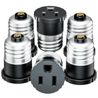 6 Pack, Light Socket to Plug Adapter, Light Bulb Socket Convert to Outlet Adapter (Black).