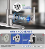 Brushed Nickel Kitchen Faucet with Pull Down Sprayer- 1.8GPM High Arc Single Handle Stainless Steel Rv Sink Faucet for Farm Laundry, Fit for 1/3 Hole with 10" Deck Plate