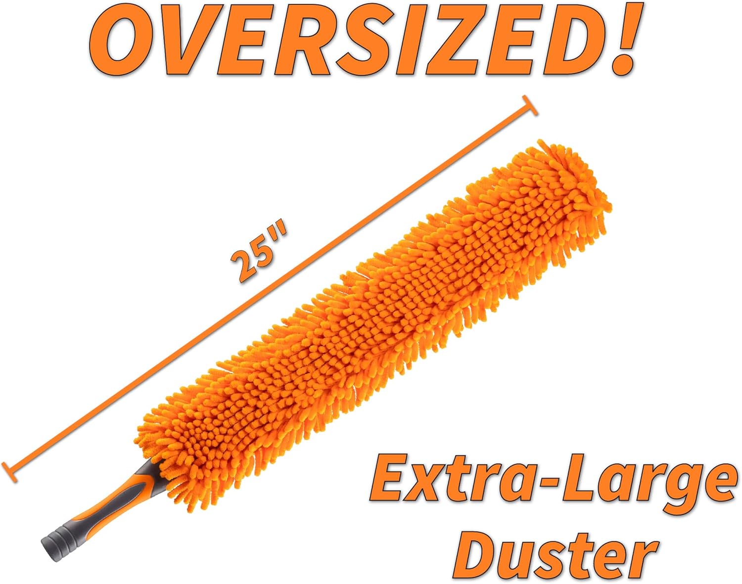 Long Handle Duster for Cleaning // Extendable Microfiber Duster with Extension Pole 18-60" // Washable, Bendable & Flexible Ceiling Fan Cleaner Duster // Telescopic Cleaning Tool for High Ceilings