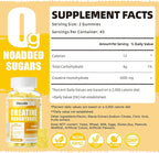 Creatine Monohydrate Gummies 5000mg for Men & Women, Chewables Creatine Monohydrate for Muscle Strength, Muscle Builder, Energy Boost, Pre-Workout Supplement-90 Pineapple Gummies