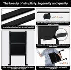 2 Step Ladder,Aluminum Ultra Thin Folding 2 Step Stool,400 Lbs Capacity Heavy Duty with Anti-Slip Sturdy and Wide Tread,Closet Slim Step for Home,Kitchen and Office,Space Saving (Black, 2-Step)