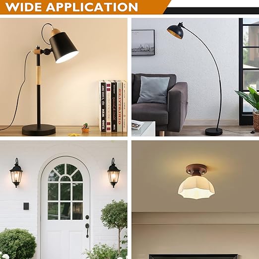 UL Listed Porcelain E26 Lamp Socket with 6'' Wire Lead, High Temp Resistant, Rotary Knob ON/Off Switch with 2 Wire Connectors Nuts for DIY Table Lamp,Pendant Light Replacement (1)