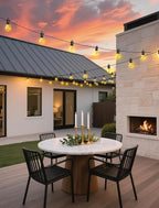 Outdoor Patio String Lights: S14 Shatterproof Bulb Outside Waterproof Light - 100Ft 30M Remote Dimmable Connectable Hanging Outdoor Electric Lighting - Garden Backyard Yard Gazebo Porch Party