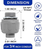 (3/4" Conduit Parts 60 Pack) Yariwiz 3/4 PVC Electrical Conduit Fitting Plastic Liquid Tight Conduit Connector Kit, Include 20 Conduit Couplings, 20 Conduit 90 Degree Elbows and 20 Conduit Straps