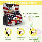 Eagle Patriotic Mailbox Covers Magnetic Standard Size American 4th of July USA Flags Mailbox Wraps Mailbox Post Cover Remember Day Decor Waterproof for Garden Yard 21x18 Inch