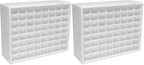 Akro-Mils 64-Drawer Plastic Drawer Storage Cabinet for Garage Organization, Bead Organizer, Building Bricks Storage, Teacher Toolbox, Makeup Organizer, 20-Inch W x 6-Inch D x 16-Inch H, 10164 White