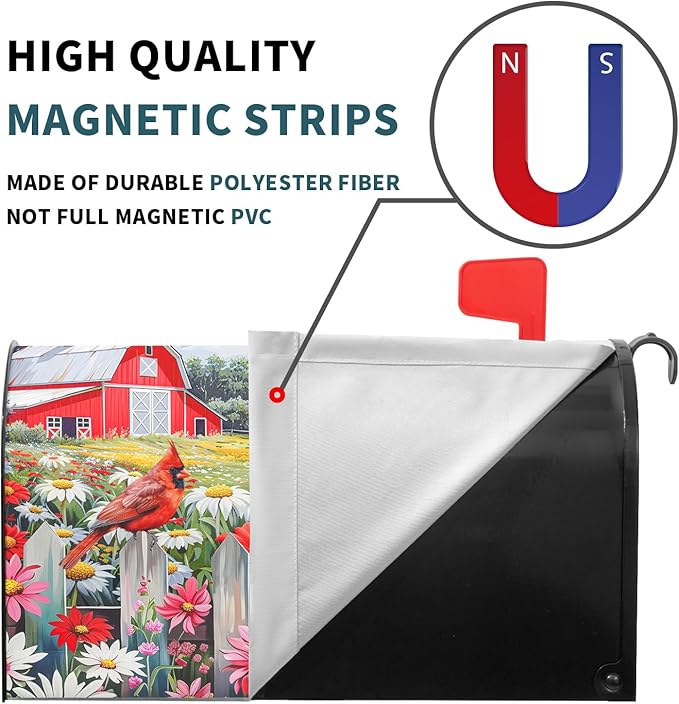 America Flag Patriotic Mailbox Covers 4th of July Mailbox Covers Magnetic Standard Size 21x18 In Summer Floral Bird Waterproof Mail Box Wraps Post Letter Box Covers Garden Yard Home Decor for Outdoor