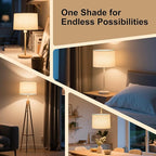 Lamp Shades Set of 2, Beige Linen Lampshade, 13" Top X 13" Bottom X 10" High, Easy Assembly, Minimalist Drum Lamp Shades for Floor Lamps Table Lamps, Create Soft Calming Ambiance