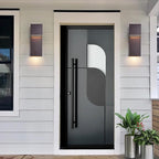 Modern Outdoor Indoor Integrated LED Wall Sconce, 2-Light Total 17W,Bronze Finish,1600 Lumens,3000 Kelvin,90 CRI, Dimmable,Input 120-277V,Weatherproof for Global Front Porch Decor Use.