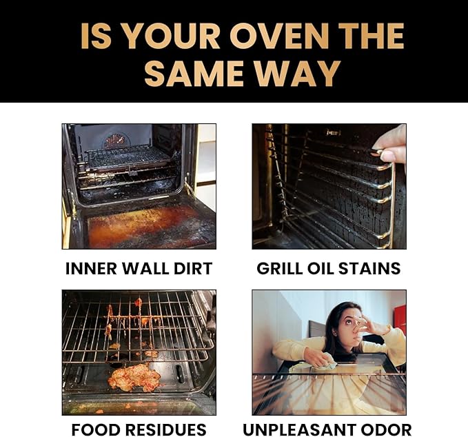 Oven And Grill Cleaner, Oven Rack & Grill Cleaner,Eliminates Thick Grease & Build Up, Odor And Grease Remover, 3.38 FL. OZ