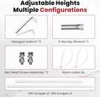 1.4HP Concrete Power Screed with 10ft & 14ft Aluminum Boards, Vibrating Screed Concrete Tool 8000RPM with Adjustable armrests and brackets for Construction