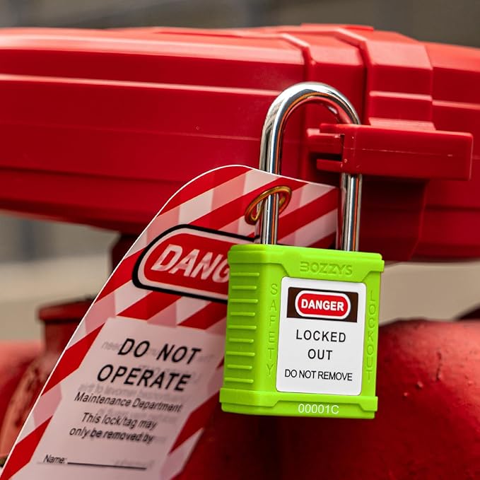 Lockout Tagout Locks with 2 Master Keys｜12-Pack Green OSHA Loto Lock｜Keyed Different & Laser Coding｜Lock Out Padlock Kits for Machinery & Electrical Panels
