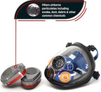 Parcil Distribution Full Face Respirator Mask with Filters – Durable Full Face Respirator Gas Mask, Bayonet Filter Compatible