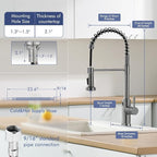 GIMILI Black Stainless Touchless Kitchen Faucet Motion Sensor Kitchen Faucets with Pull Down Sprayer Single Handle Kitchen Sink Faucet