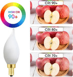 E12 Dimmable LED Bulb 40 watt Candelabra Light Bulbs 3000K Soft White Chandelier Light Bulbs 4W Frosted E12 Vintage LED Filament Vintage Candle Bulb with Decorative, 400lm, 6Pack.