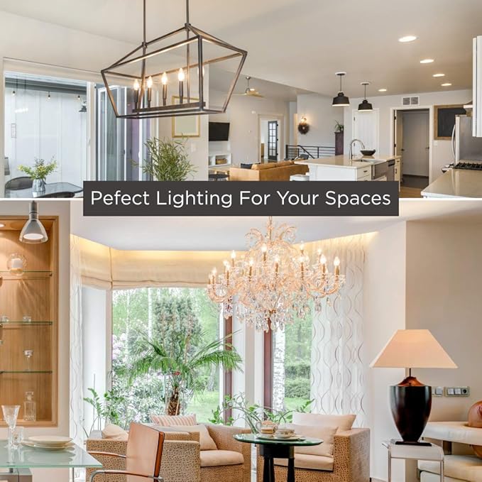 GoodBulb 25 Watt Flame Tip Candelabra Light Bulbs | CA10 Clear Finish E12 Base 2700K Warm White Light | Dimmable | 175 Lumens | Pack of 12