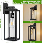 Dusk to Dawn Outdoor Wall Light Fixtures - 2 Packs Exterior Waterproof Outdoor Lighting, Modern Porch Sconces Wall Mounted Lighting, Industrial Anti-rust Matte Black Outside Lantern for Front Door
