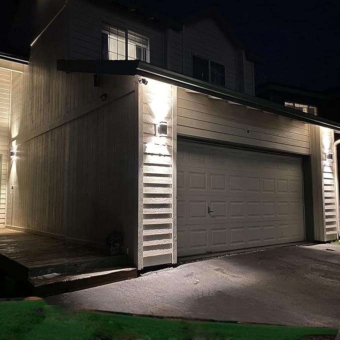 Exterior Lights for House, Dusk to Dawn Outdoor Lighting Fixtures Wall Mount - ETL Listed,Aluminum Outdoor Wall Lights 5000k - Up Down Light Fixture for Porch, Garage (Square 3 Pack)