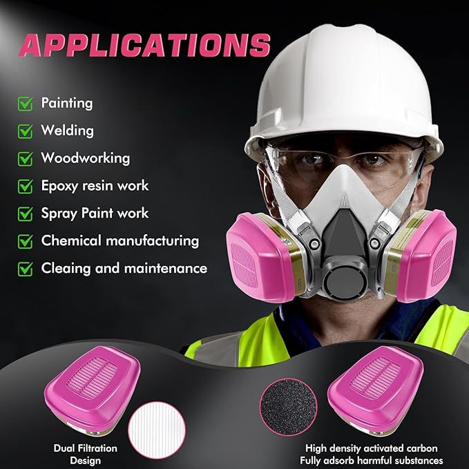 60926 Filters, Respirator Filter 60926 Cartridges Against Organic Vapors, Acid Gases, Ammonia Methylamine, Formaldehyde, Particulate Used in 6200 6502 7502 6800 Series Respirator Mask