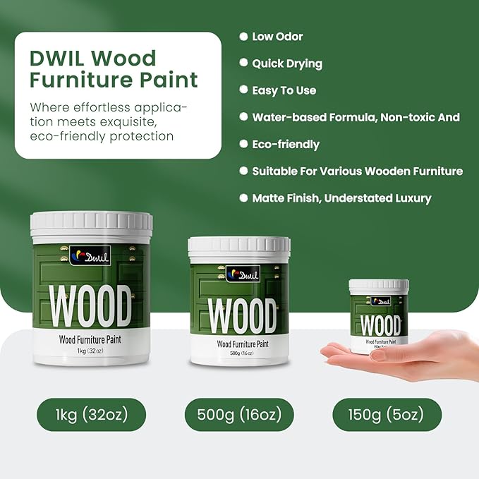 DWIL Matte Finish Furniture Paint - 5 Oz Wood Paint for Cabinets, Doors, Tables, and Dressers Refinishing - Water-Based, Non-Toxic & Odorless, Easy to Apply(Ivory White)-Trial Pack