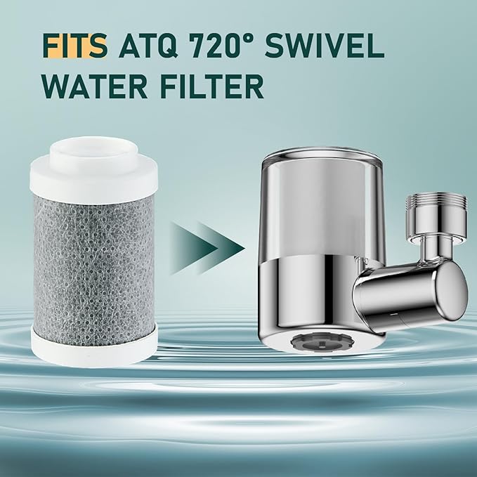 3 Pcs Filter Elements Replacement for ATQ 720° rotatable Water Filter (Asin: B0F8QQCQT2) carbon fiber filter cartridges Removes Chlorine Fluoride Heavy Metal(720° Aerator-3 Carbon Fiber Filter)