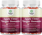 Apple Cider Vinegar Gummies with the Mother-Natural Energy Supplement ACV Gummies with Mother for Body Cleanse Immune Support and Gut Health-Delicious Gummy ACV Supplement with Beet Root Powder 2 pack