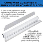 Drywall Tools Skimming Blade with Extension Handle - 10", 16" & 24" 32" 40" Blades 0.5mm&0.35mm, Drywall Roller,Taping Knife, Arc Scraper, Construction Tools