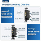 Amico 50 Pack Wall Outlet, 15 Amp Outlets, UL Listed, Tamper Resistant Standard Electrical Outlet, Decorator Receptacle with Wall Plate, Suitable for Home and Business, 125V/1875W, White