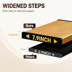 GameGem 6 Step Ladder, Aluminum Folding Step Stool with Anti-Slip Sturdy and Wide Pedal, Portable Lightweight Step Ladder with Handgrip for Indoor Outdoor Use, 330 lbs Capacity, Black Woodgrain