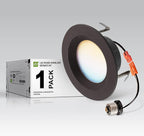 ASD Retrofit LED Recessed Lighting 4 Inch | 9W 700 Lm Wet Rated Dimmable Ceiling Downlights | 2700K-5000K Adjustable CRI90 Bronze Room Recessed Light Fixtures | LED Can Lights, UL