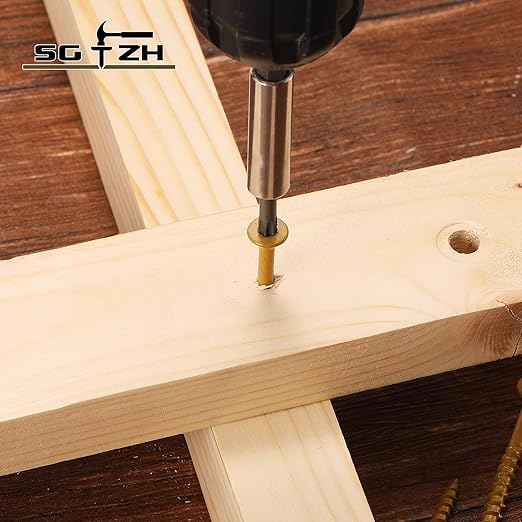 #8 x 1-1/2" Deck Screws (322Pcs) 2lb. Exterior Wood Screws. Carbon Steel, Tan, Flat Head, Rust Resistant epoxy Coated, with T25 Star Bit