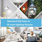 A19 LED Light Bulb 5000K Daylight, 12 Pack high Output A19 Incandescent Light Bulb 800LM 9W, Equivalent 60W, No Flicker E26 Base, Non-Dimmable E26 LED Bulb Long Lasting for 25 Years.