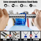 100 ft Garden Hose, Stainless Steel Metal Water Hose 100 Feet with Nozzle, Flexible, Rust Proof, No-Kink, Heavy Duty, Leakproof 3/4 in Fittings, Lightweight Metal Hose, BT100S Model