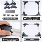 W B D WEIBIDA Appliance Dolly Cart with 4 Locking Twin Wheels Mini Fridge Stand Adjustable Furniture Mover Mobile Roller Base for Washing Machine, Dryer, Refrigerator, Laundry Pedestal