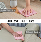 UPSTAR Microfiber Cleaning Cloth, Reusable Paper Towels Rolls, Dish Rags for Washing Dishes, Kitchen, Bathroom, Car, 12x12 inch, 50 Packs/Roll, Pink