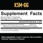 5% Nutrition Core KSM-66 Ashwagandha | 1,200mg Organic Ashwagandha Root Powder Extract | High Potency 5% Withanolides (45 Servings, 90 Capsules)