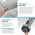 KRAUS Bolden 2-Function Single Handle Pull Down Kitchen Faucet in Matte Black, KPF-1616MB