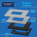 LIDER Decorator Wall Plate, Impact Resistant, Mirrored Acrylic, Plexiglass, Reflective Finish, Screwless Light Switch/Outlet Cover, UL Listed, Mid-Size 1-Gang 4.88" x 3.11", Silver, 2 Pack