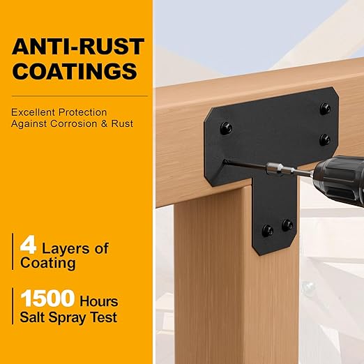 #14 x 4 Wood Structural Screws 100 Pack Hex Head Lag Screws, Rust Resistant Timber Screws for Timber/Log/Landscaping Wood (Black)