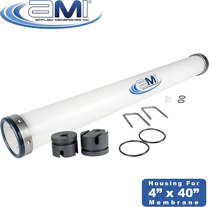 APPLIED MEMBRANES, INC. 4x40 RO Membrane Housing | PVC RO Pressure Vessel for 4" x 40" RO, UF, NF, MF Membrane Element | Commercial Water Treatment | 200 PSI | U-Pin Style | PV4040PWG