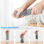 12 Pack Cleaning Cloth,Ultra Soft Absorbent Quick Drying Microfiber Cleaning Rags,No Scratches,Reusable,Washable,Lint Free Cleaning Towels for Kitchen,Window,Glass,car,11.8"×11.8"(Dark Grey)