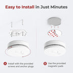 SITERLINK Smoke Detectors,UL217-9th Listed Smoke Alarms with Replaceable Battery,Photoelectric Sensor Smoke Detector with Test-Silence Button,Fire Detectors for Home,House,GS509A 6-Pack